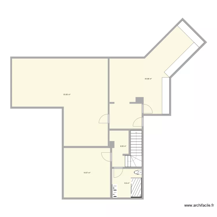 Bo&eacute;court Le Bout Dessous 59 rez apres. Plan de 