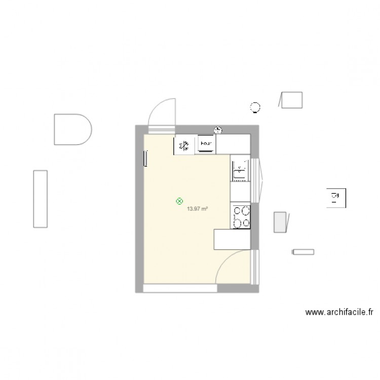 Cuisine. Plan de 0 pièce et 0 m2