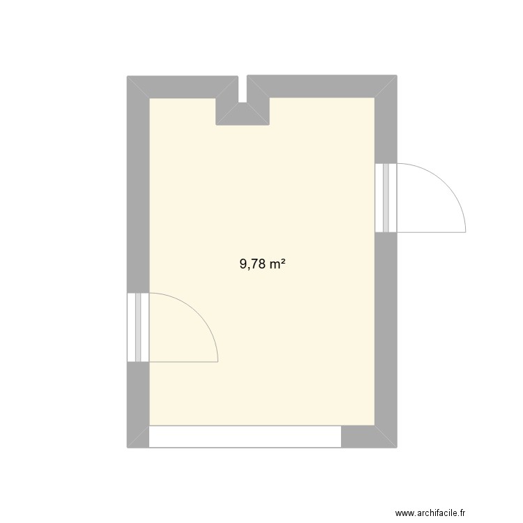 chambre numero 2. Plan de 1 pièce et 10 m2