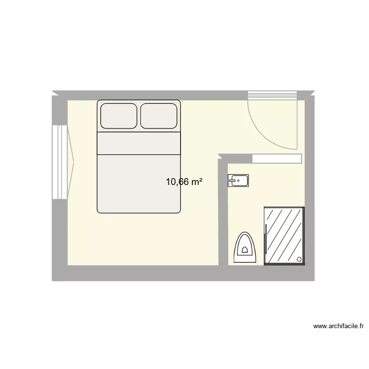 salle de bain rez de chauss&eacute;e num&eacute;ro 2. Plan de 1 Pièce et 11 m²