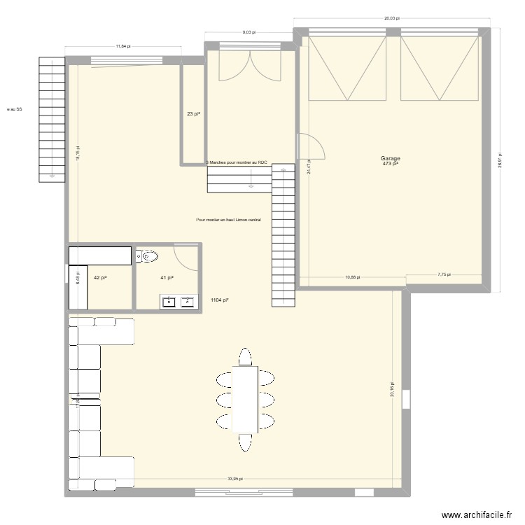 RDC 496 Samson_ 2eme etage. Plan de 5 pièces et 156 m2