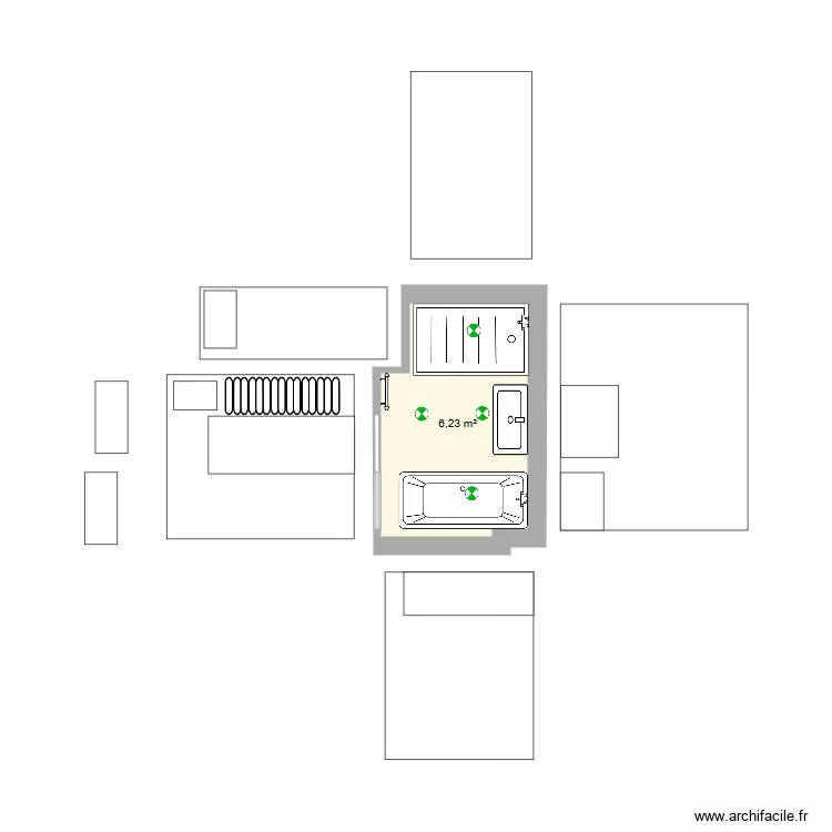 Salle de bain. Plan de 