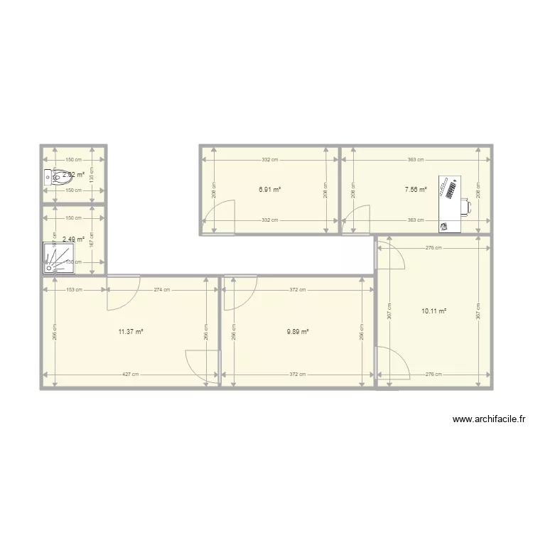 Zone administrative  La semeuse sans modification. Plan de 