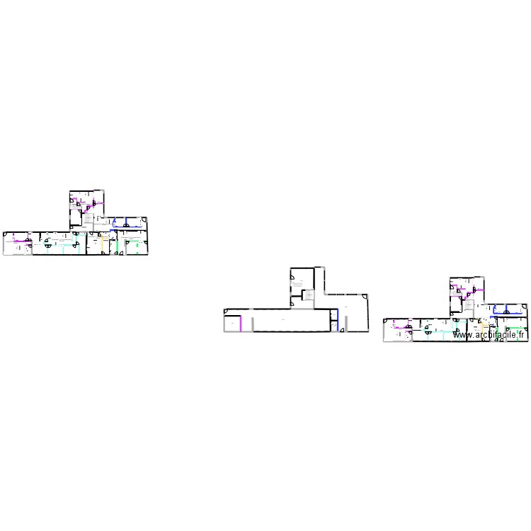 plans RDC pour DP. Plan de 23 pièces et 1490 m2