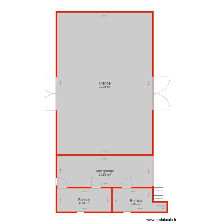 BI 2413 annexe grange côté. Plan de 0 pièce et 0 m2