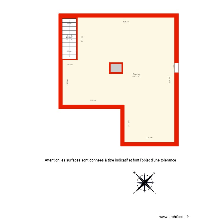 BI 3304 grenier côté. Plan de 0 pièce et 0 m2