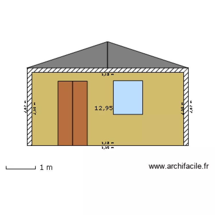 FACE AVANT ABRI DE JARDIN. Plan de 