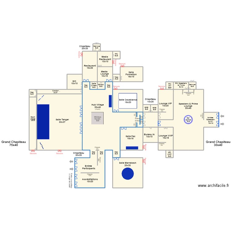 MEDays 2023 V22 Option 1. Plan de 29 pièces et 6282 m2