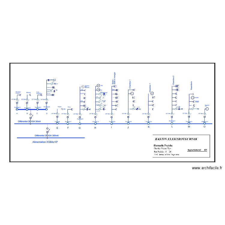 Appartement B5 Schema unifilaire. Plan de 0 pièce et 0 m2