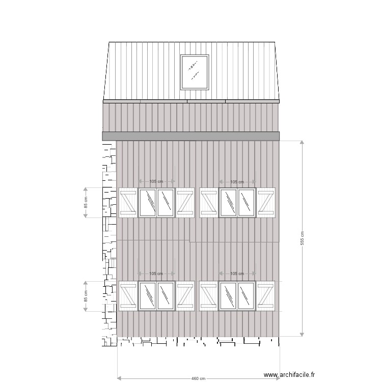 Façade C. Plan de 0 pièce et 0 m2