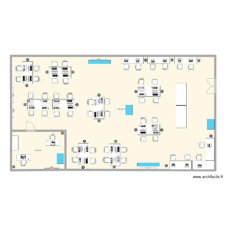 RGPL. Plan de 2 pièces et 193 m2