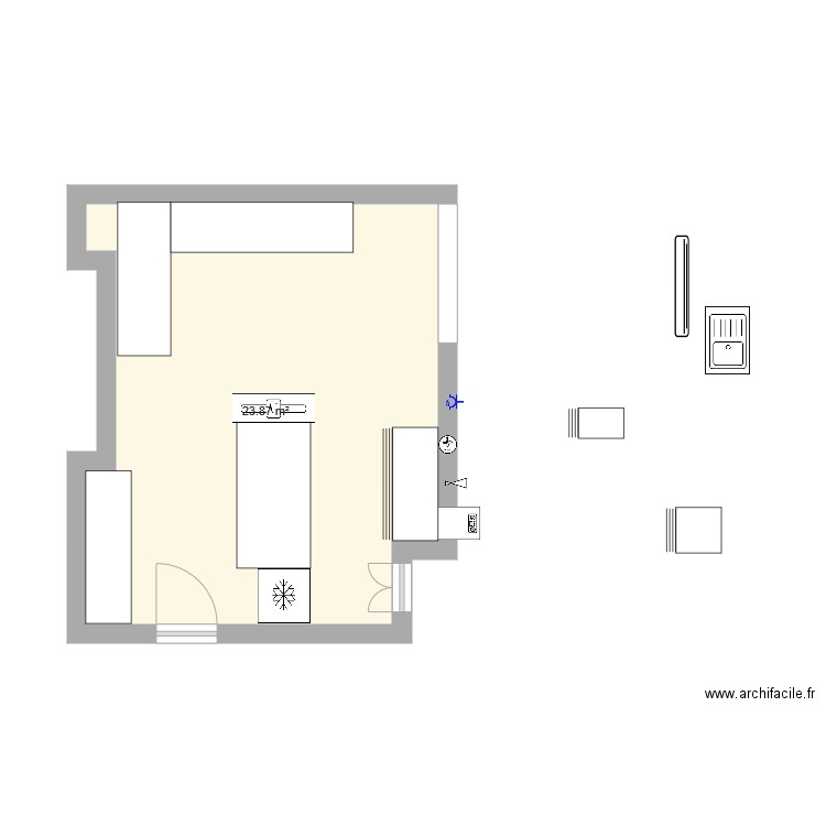 séjour cuisine 2. Plan de 0 pièce et 0 m2