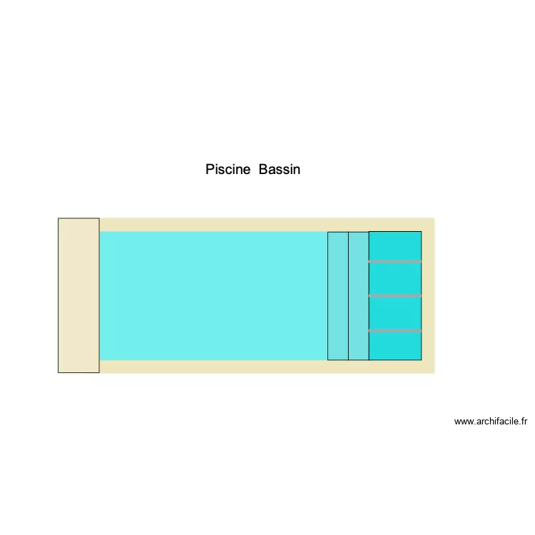 Piscine marche 70cm. Plan de 