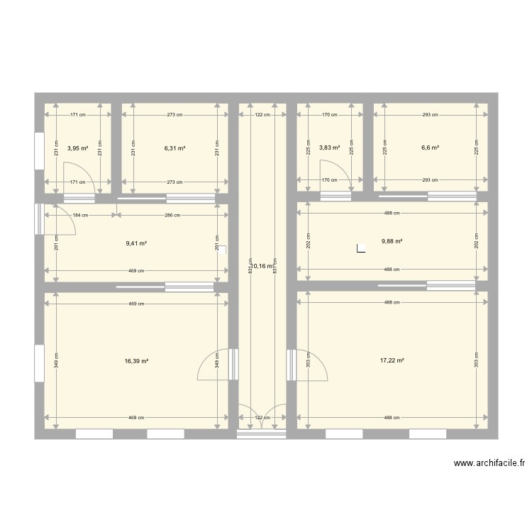 Surface rdc modifiée . Plan de 0 pièce et 0 m2