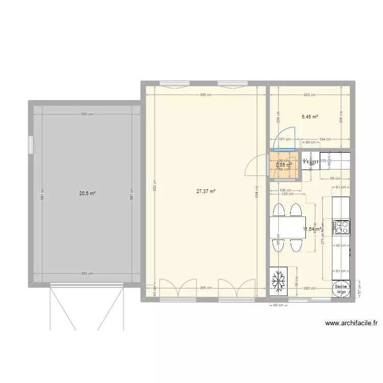 BUNGALOW MODIFIE. Plan de 