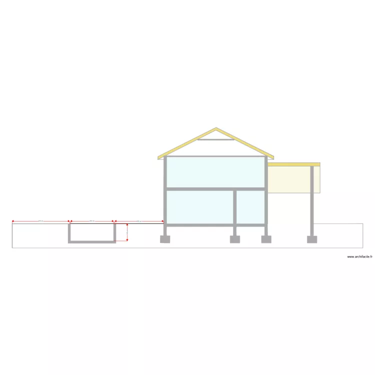 Piscine dessin. Plan de 