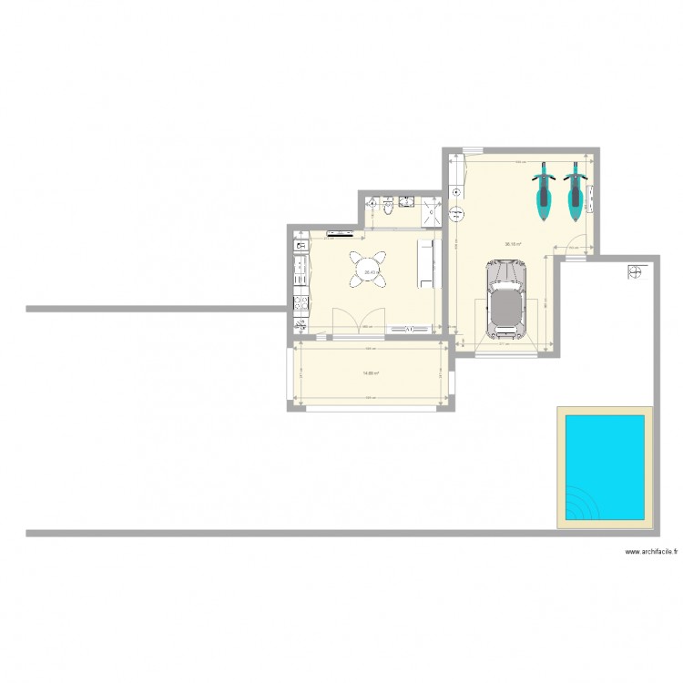 Rez  Badesi piscine 4 4 2018. Plan de 0 pièce et 0 m2