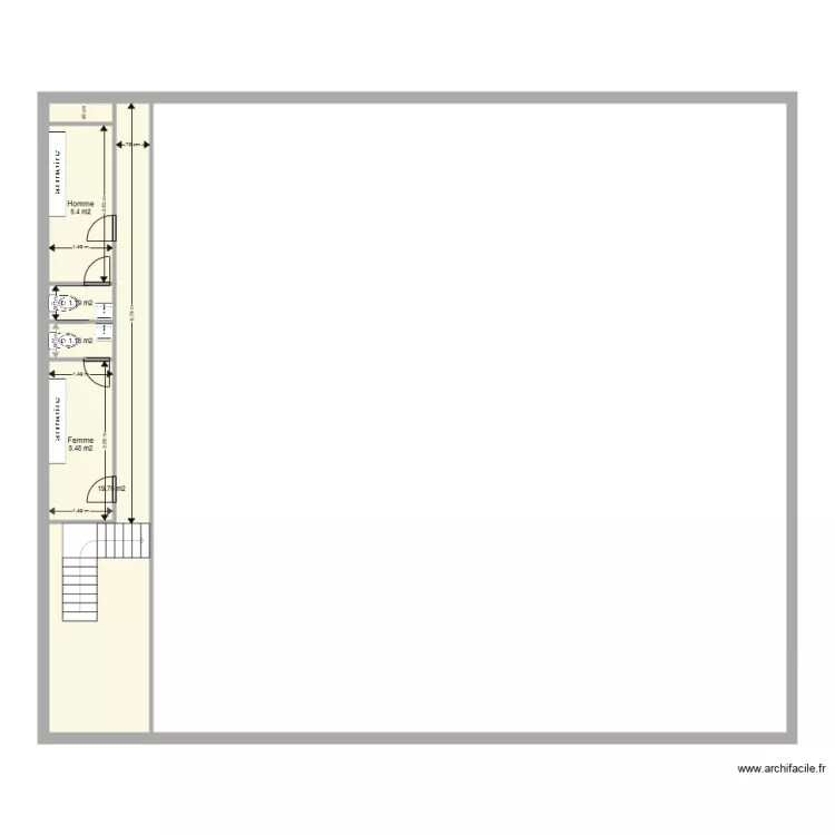 boucherie2 Vesti&egrave;re 1er &eacute;tage. Plan de 