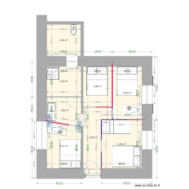 poce cloison petite maison. Plan de 0 pièce et 0 m2