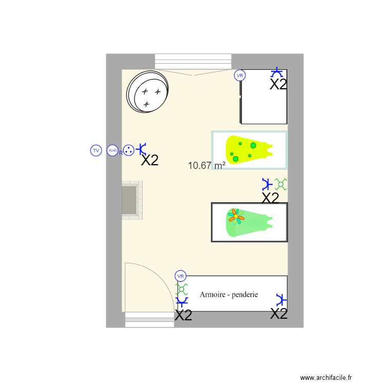 Chambre chatons. Plan de 0 pièce et 0 m2