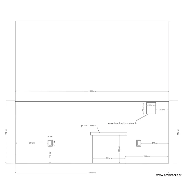 Façade Arrière avant travaux. Plan de Façade Arrière avant travaux. Plan de