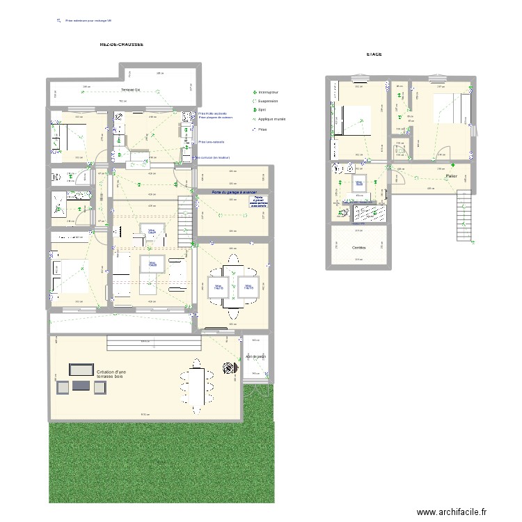 Genêts V5 plan élec. Plan de 20 pièces et 218 m2