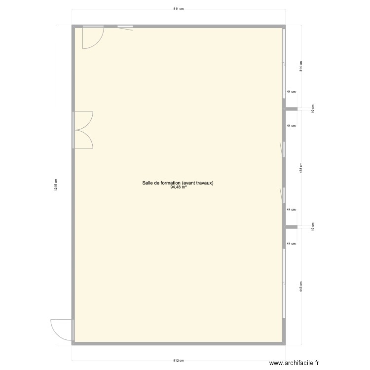 Plan Salle formation (Avant travaux). Plan de 0 pièce et 0 m2