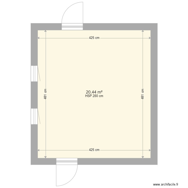 plan ref KESSOUS. Plan de 1 pièce et 20 m2