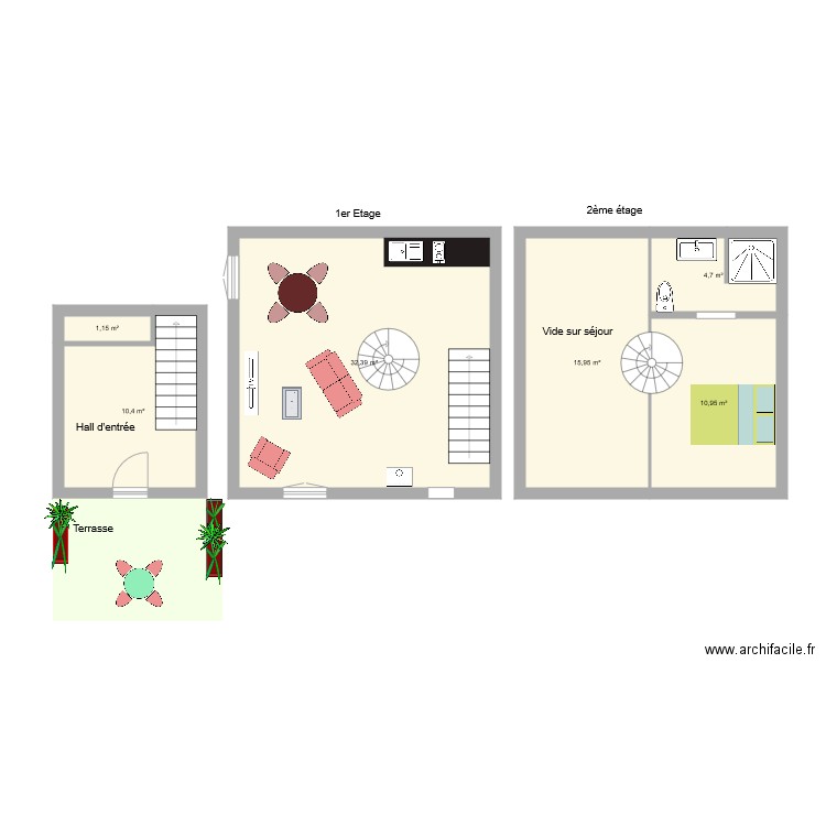 11g2712. Plan de 6 pièces et 76 m2