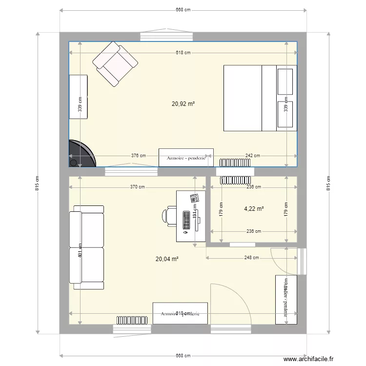 extension verri&egrave;re. Plan de 