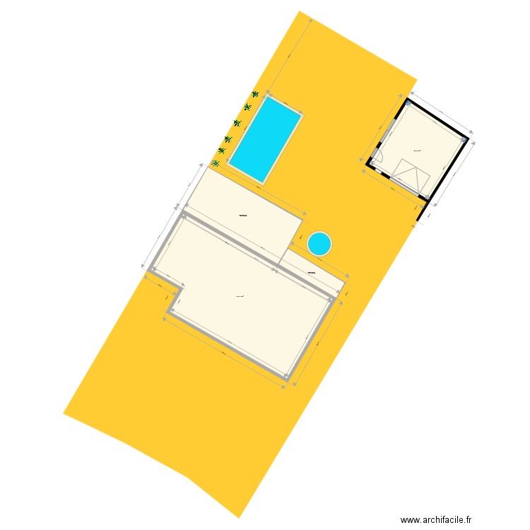 plan de masse maison avec garage et piscine. Plan de 0 pièce et 0 m2