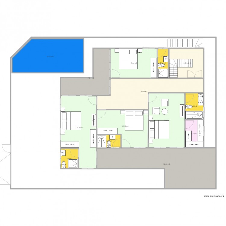 Lome Kleme etage 1 new. Plan de 0 pièce et 0 m2