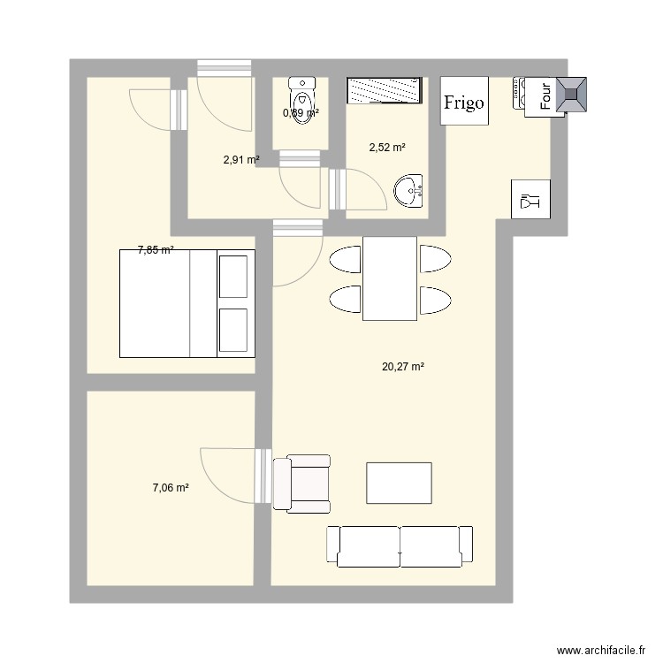 Center Park maison. Plan de 6 pièces et 42 m2