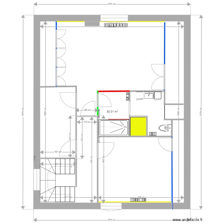 Hippolyte PINAUD 2 ième étage travaux 14 10 2020. Plan de 0 pièce et 0 m2