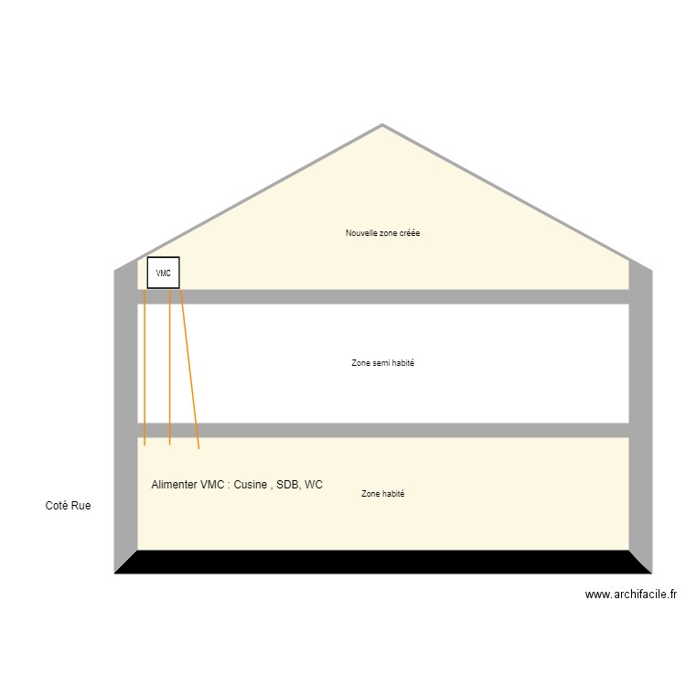 Callier vue de coupe VMC. Plan de 0 pièce et 0 m2