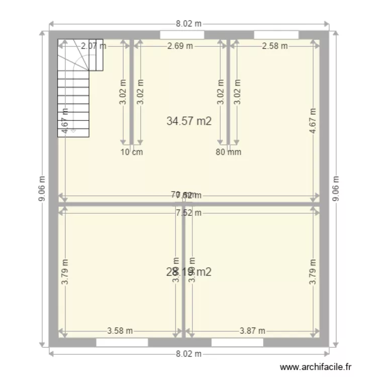 1etage  boulangerie. Plan de 
