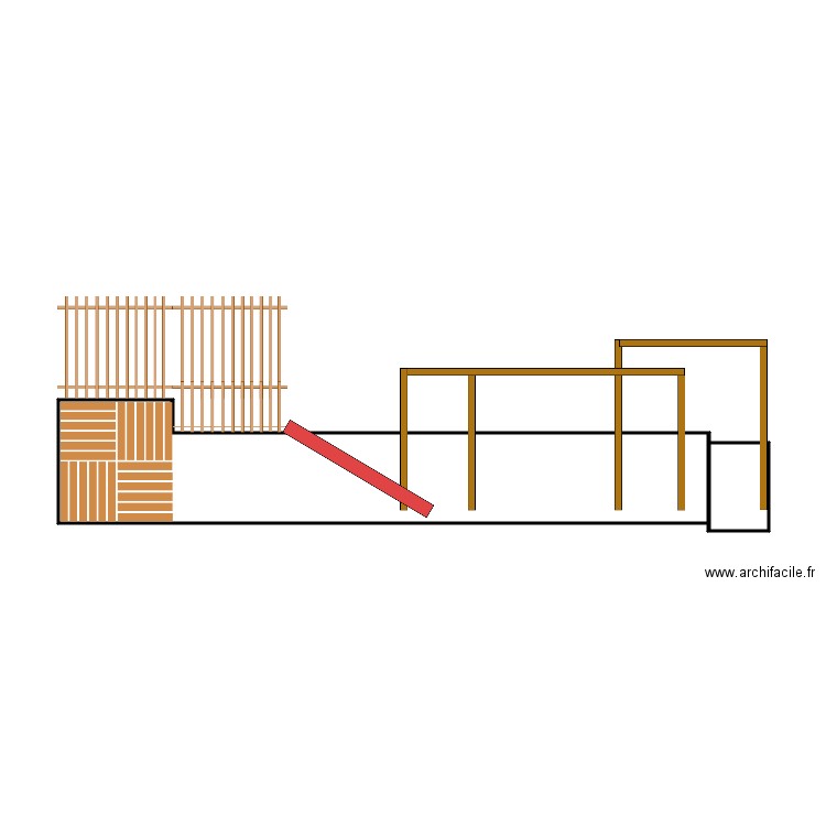 mur du fond. Plan de 0 pièce et 0 m2