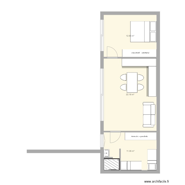 extension. Plan de 0 pièce et 0 m2