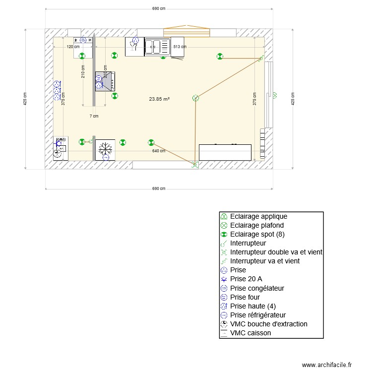 cuisine électricité. Plan de 0 pièce et 0 m2