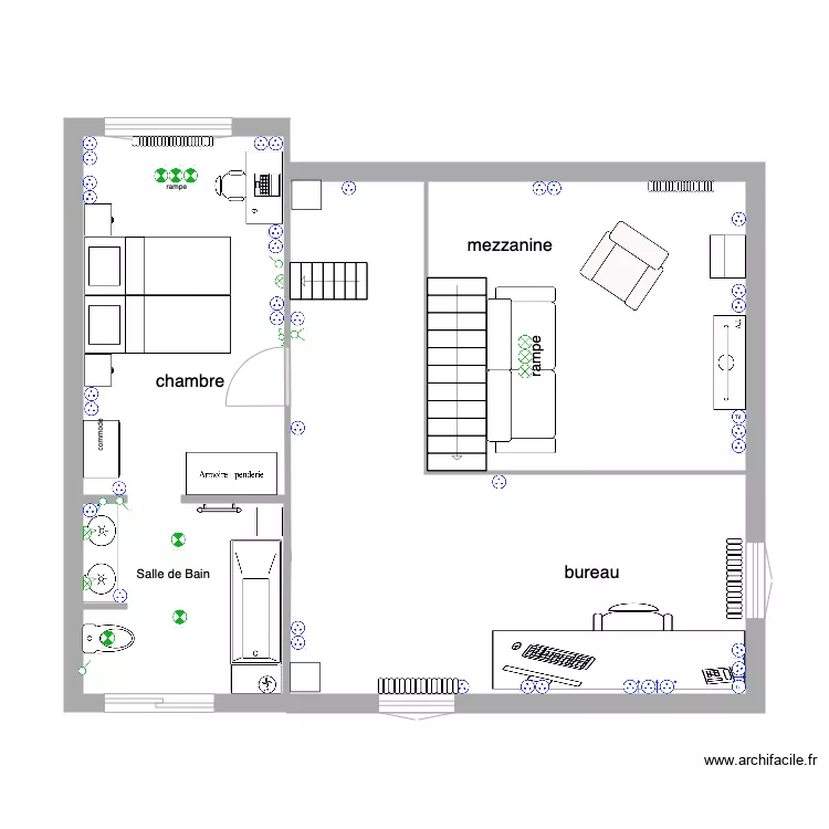  &eacute;tage complet meubl&eacute; avec &eacute;lectricit&eacute; 29 d&eacute;cembre 2018. Plan de 