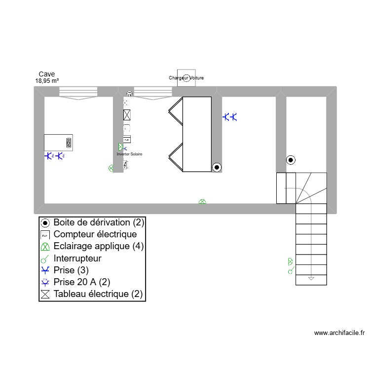 Plan de Situation &eacute;l&eacute;ctricit&eacute; Cave. Plan de 0 pièce et 0 m2