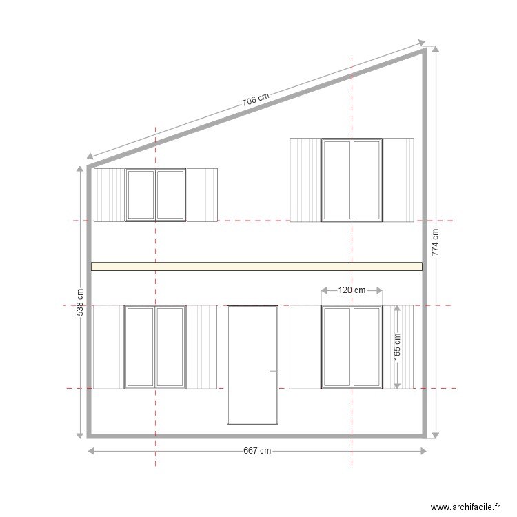 Facade OUEST BATIMENT avec fenetre hautes DP 2021 . Plan de 0 pièce et 0 m2