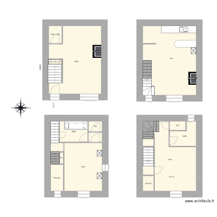 fsfgnjh. Plan de 16 pièces et 119 m2