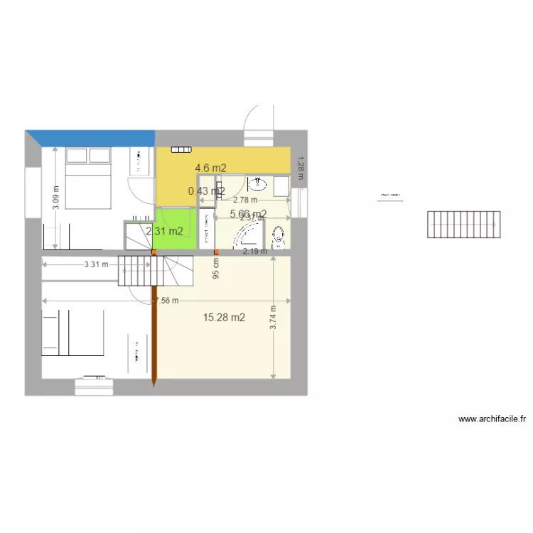 grange V30 1 er étage 16 janv escalier retourné. Plan de grange V30 1 er étage 16 janv escalier retourné. Plan de