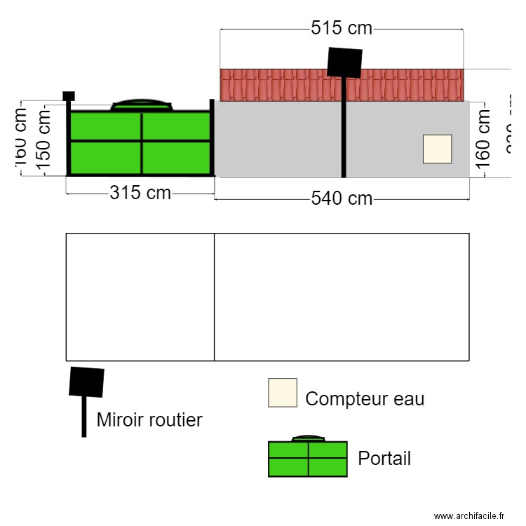 Plan des façades sud extérieur . Plan de 0 pièce et 0 m2