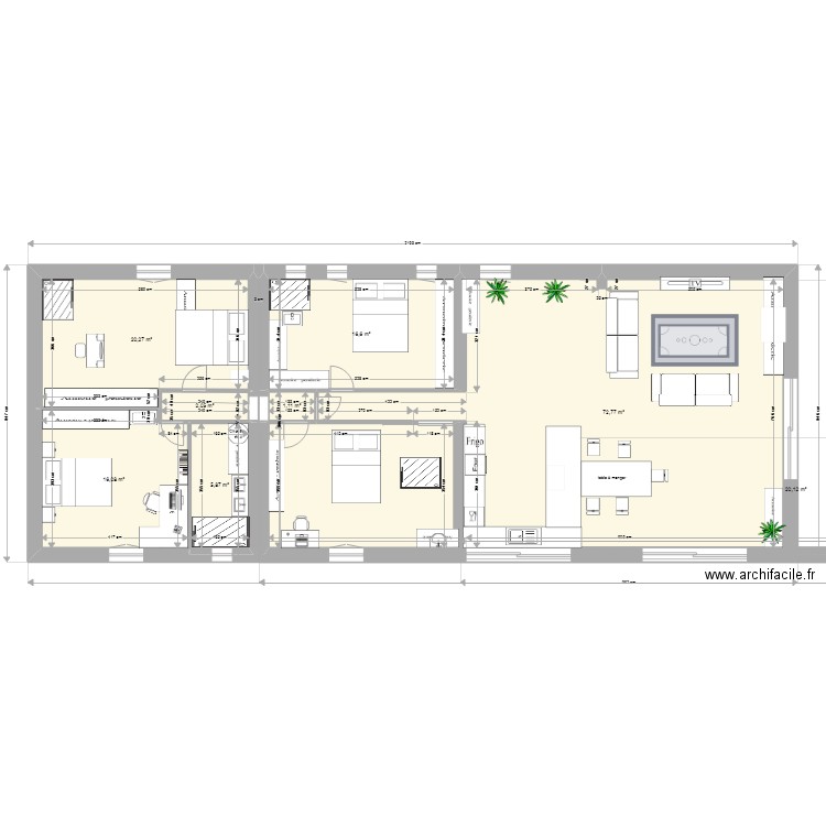 L'Atelier de Marie. Plan de 8 pièces et 155 m2