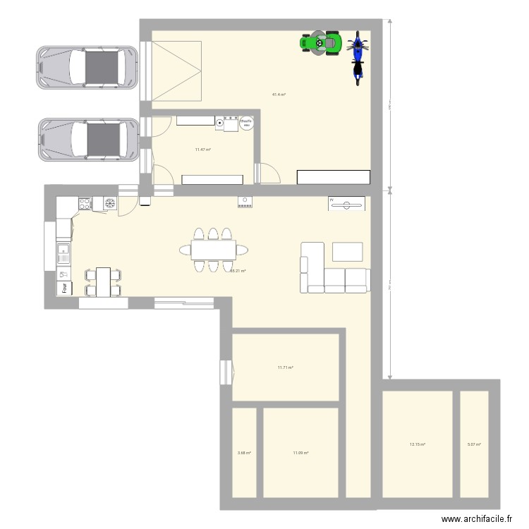 L Plain Pied 2. Plan de 0 pièce et 0 m2