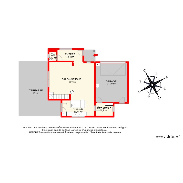 BI 8683 RDC. Plan de 9 pièces et 149 m2