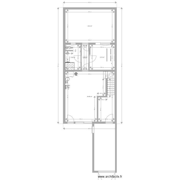 02 projet studio et extension garage. Plan de 0 pièce et 0 m2