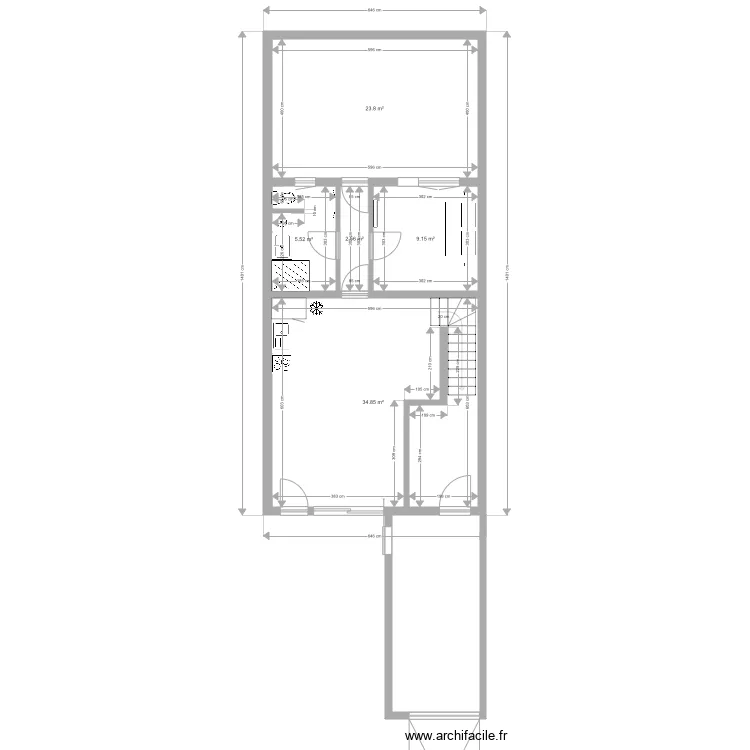 02 projet studio et extension garage. Plan de 